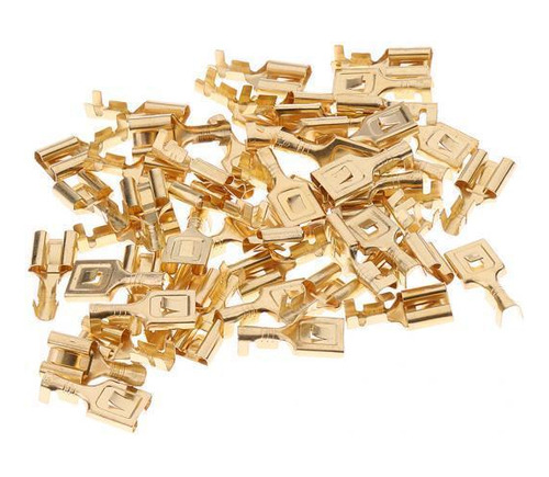 7x 50pcs Terminal De Fijación Conector De , 7,8mm Oro