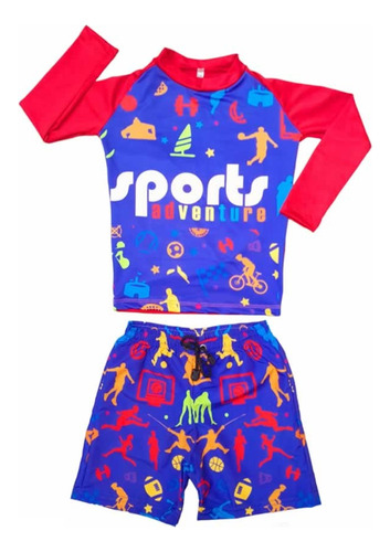 Traje De Baño Para Niño - Buzo Y Pantaloneta Deportes