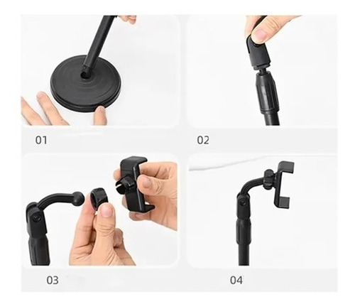 Imagen 2 de 4 de Soporte Celular Extensible Rota 360 Escritorio Zoom Selfie