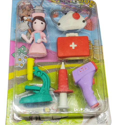 Set De 5 Paquetes De Gomas Con Diseño De Enfermería