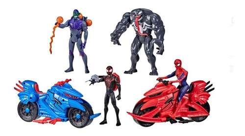 Set De Figuras Spiderman Venom Villanos Con VehĂculos 6