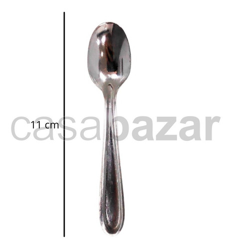 Imagen 2 de 5 de Cuchara De Café Acero Inoxidable Económica X 12 Unidades