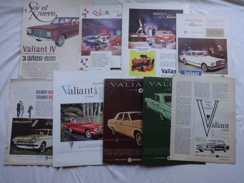 Lote Antiguas Publicidades Valiant Varios Modelos Chrysler 