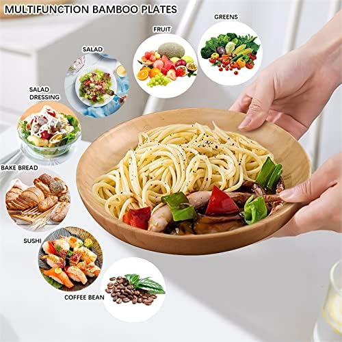 Platos De Bambú Cluzelar Redondos Reutilizables Para Aliment