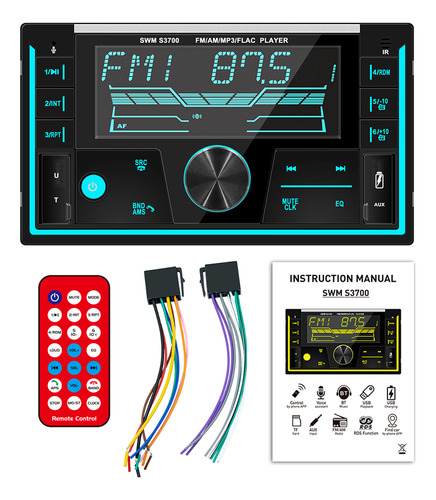 Radio Dual Din, 12 V, Bluetooth, Reproductor Mp3 Para Coche
