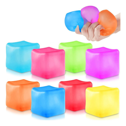 8 Cubos Sensoriales Fidget Antiestrés, Squishy Stress Ball