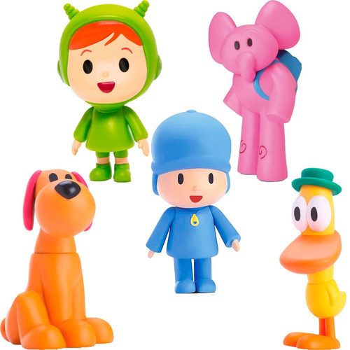 Kit 5 Bonecos Turma Do Pocoyo Vinil Cardoso Toys - Original 