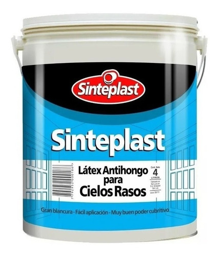 Pintura Cielorraso Latex 4 Lts Sinteplast Color Blanco mate