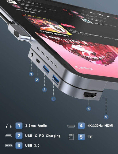 Hub Baseus Adaptador Usb C Para Galaxy Tab S8 Ultra X900