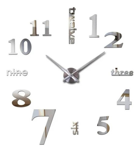 Reloj De Pared Tamaño 100x100 Cm 3d Decoración Hogar Oficina