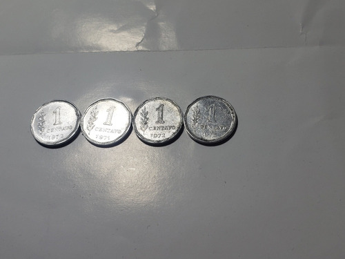 Lote 4 Monedas 1 Centavo Año 1970 1971 1972 1973 Centavos