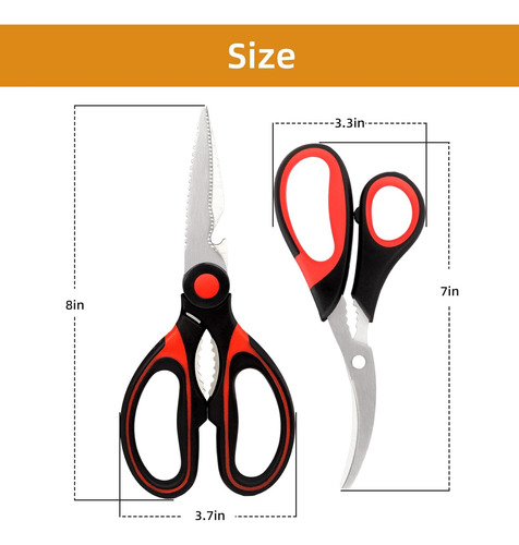 Tijeras De Cocina Duraderas De Acero Inoxidable Para Carne