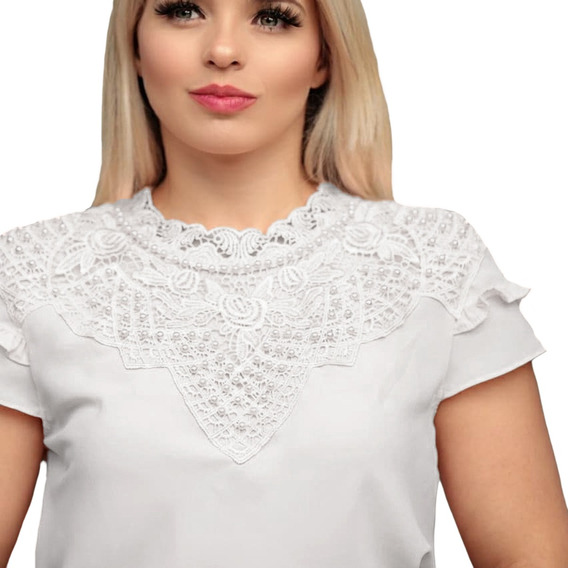 Camisa Branca Feminina Renda | MercadoLivre 📦