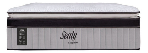 Colchón Individual De Espumas Sapphire Sealy 41cm Medio Color Blanco/gris