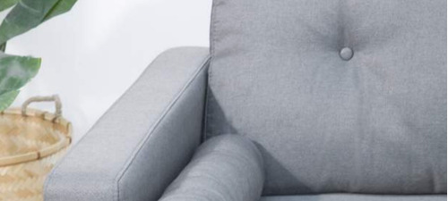 Imagen 4 de 10 de Sillon Brett Sofa 3 Cuerpos Lino Y Madera Nórdico