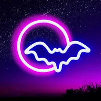 Comprar Letreros De Neón Led Luna Y Murciélago Para Decoración