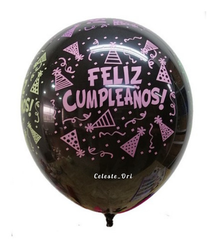 25 Globos Fluor Feliz Cumpleaños Decoración Fiesta Fluor