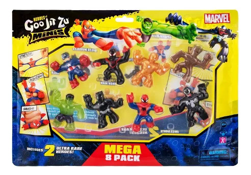 Mini Goo Jit Zu Héroes Marvel Set De 8 Muñecos Estirables