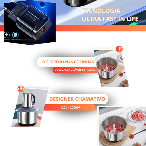 Triturador Moedor De Alimentos 5 Litros 2000w 110v / 127v