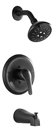 Grifo De Bañera Negro Con Ducha De Mano 3 Funciones Y Manguera De 1.5 M | Ajustable De 13 A 17 Cm, Boquilla Antiobstrucción