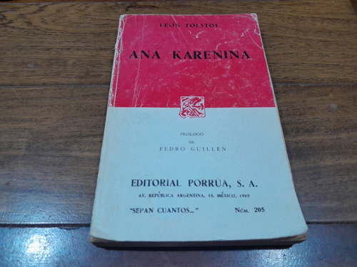 Libro - Ana Karenina - Leon Tolsttoi - 1989