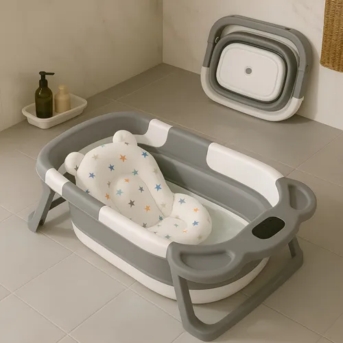 Bañera Bebbly Para Bebé Con Sensor De Temperatura Y Cojín Antides...