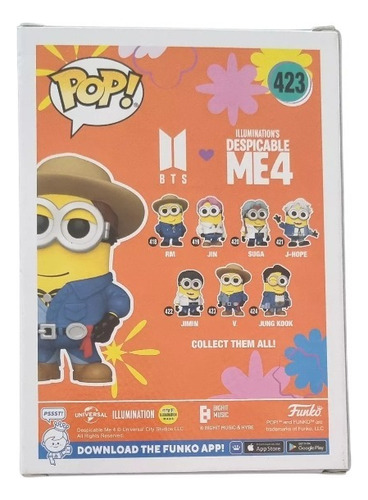 Minions Funko Pop Boneco Rocks X Bts - V 423 - Original