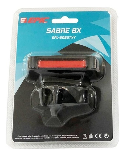Kit Iluminação Bike Epic Line Farol+pisca Usb 400lumens Cor Preto