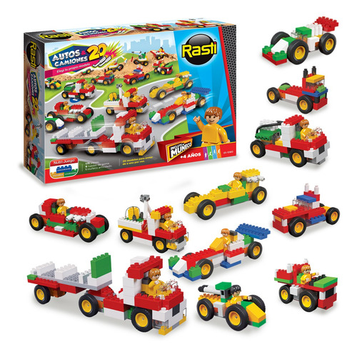 Imagen 6 de 8 de Rasti Set Armatron + Mix Auto Y Camión 350 Piezas C