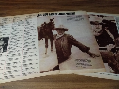 (q158) John Wayne * Clippings Revista 4 Pgs * 1979