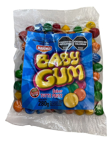 Chicles Confitados Baby Gum Tutti Frutti Marengo X 280 G