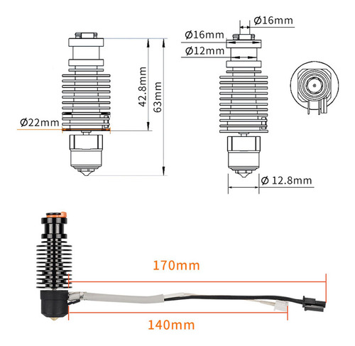 Quick Heat High Power Chc Kits Upgraded Chc V6 Hotend