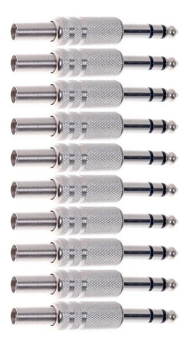 Imagen 4 de 6 de Plug 1/4 Pulgadas Estéreo Metálico P Armar Cables De Audio