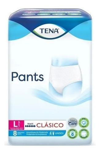  Tena® Pants Clasico L Ropa Interior Clásico Grande X 8 Unid