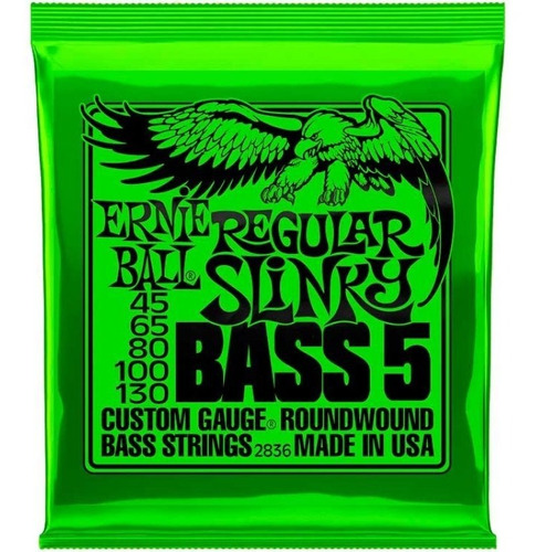 Encordado Ernie Ball 45 130 Bajo Eléctrico 5 Cuerdas