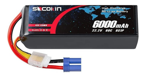 Bateria Lipo 22.2v 6000mah 60c 6s Ec5 Plug Socokin