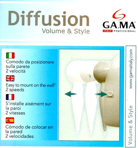 Secador de pelo GA.MA Italy HC-125G blanco 220V