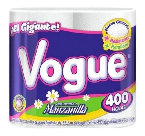 Higiénico Vogue 10 Paq De 4 Rollos De 400 Hj (40 Rollos)