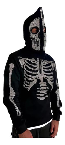 Sudadera Con Capucha De Diamantes Calientes Con Calavera Y2k