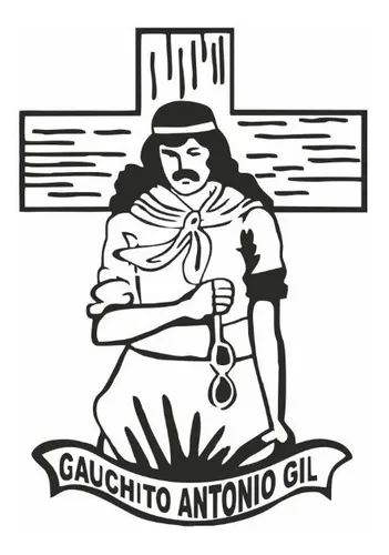 comprar Calco Gauchito Gil En Vinilo Autoadhesivo 30cm X 22cm