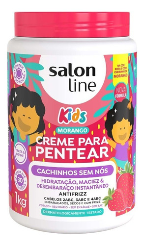 Kit 2 Cremes + 2 Gelatinas Kids Morango E Uva 1kg Salon Line