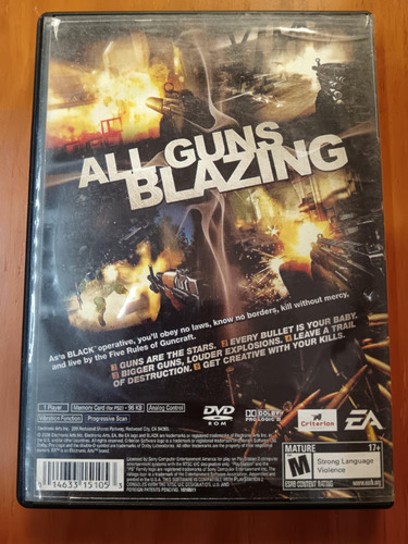 Videojuego Black Portada Reimpresa Sin Manual Para Tu Ps2