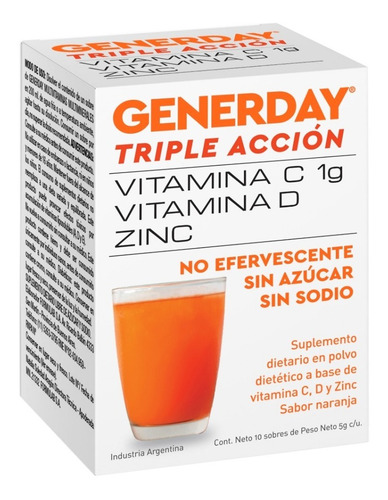 Imagen 2 de 4 de Generday Triple Acción Estuche X 10 Sobres. De Fábrica.