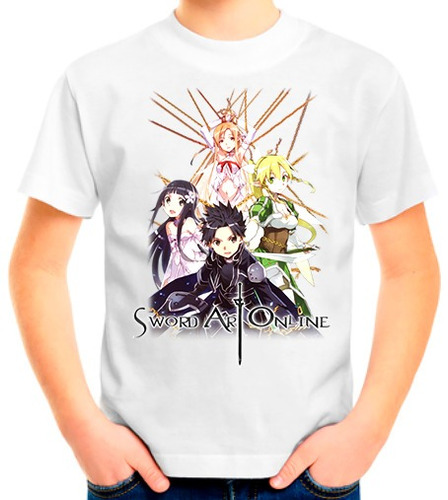 Camiseta Camisa Infantil Anime Mangá Sao Sword Art On Line