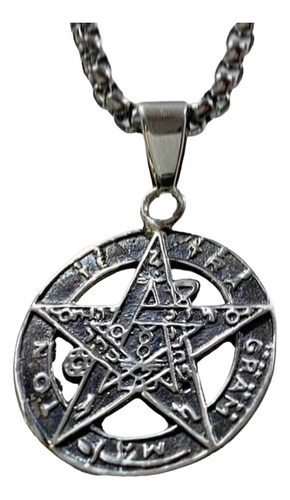 Dije Pentagrama Tetragramaton En Plata  2,5cm
