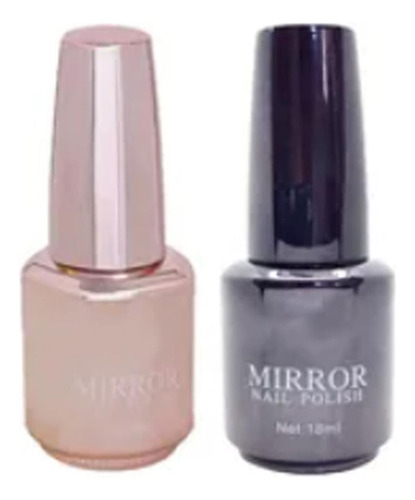 Kit 2 Esmaltes Unhas Efeito Verniz Espelhado Garota Bonita