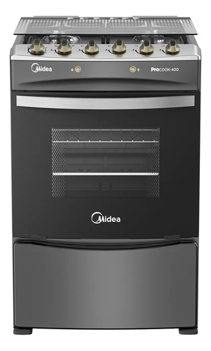 Cocina A Gas 4 Quemadores Carbon Grey - Openbox