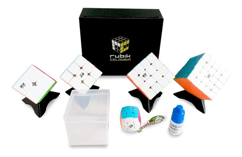 Rubik Qiyi Pack Cubos 2x2 A 5x5 + Llavero + Lub + Protector Color de la estructura Stickerless