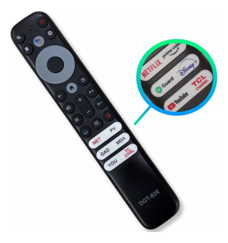 Control Remoto Para Tcl Smart Android Tv Sin Voz Yout Netfli