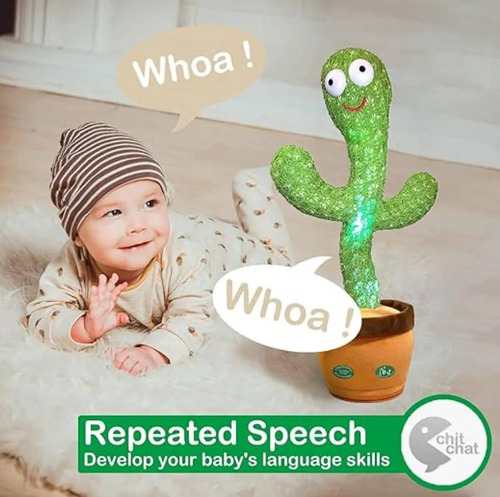 Cactus Peluche Bailarin Canta Graba Educativo De 32cm